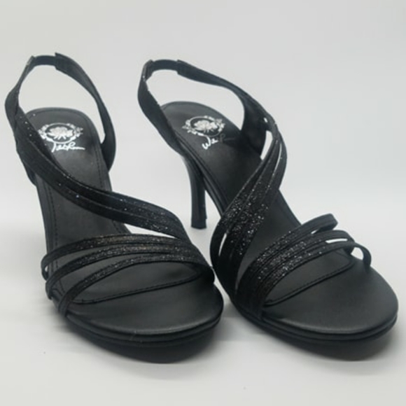 Strappy Mid Heel Sandal (black metallic) NWT and box - Picture 1 of 6